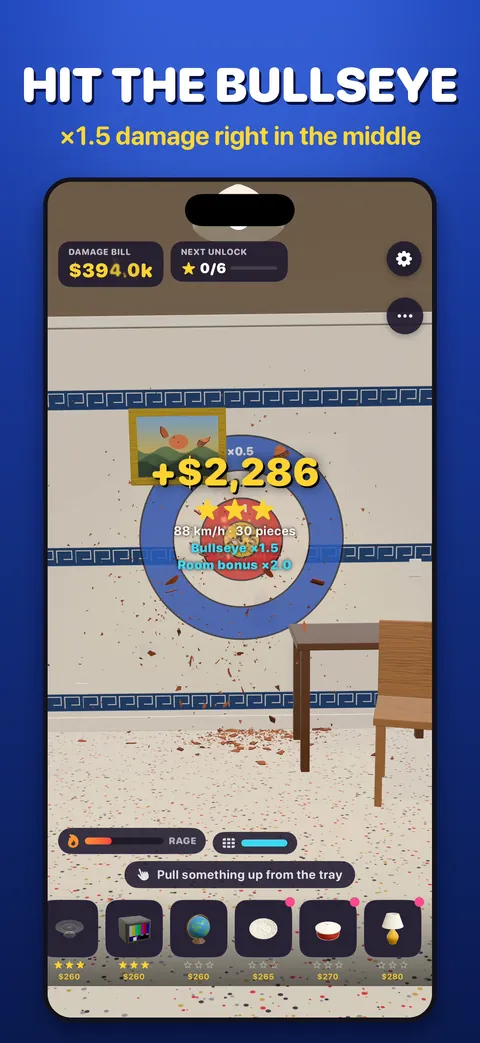Hit the bullseye: a direct hit in the middle of the target for ×1.5 damage