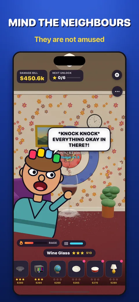 Mind the neighbours: a cartoon neighbour leans in and asks if everything is okay in there